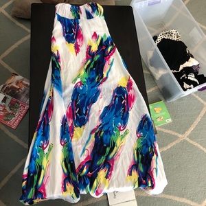 Watercolor Strapless Maxi Dress